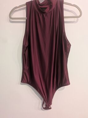 House of Harlow 1960 Girls' Sleeveless Mock Neck One-Piece in Plum
